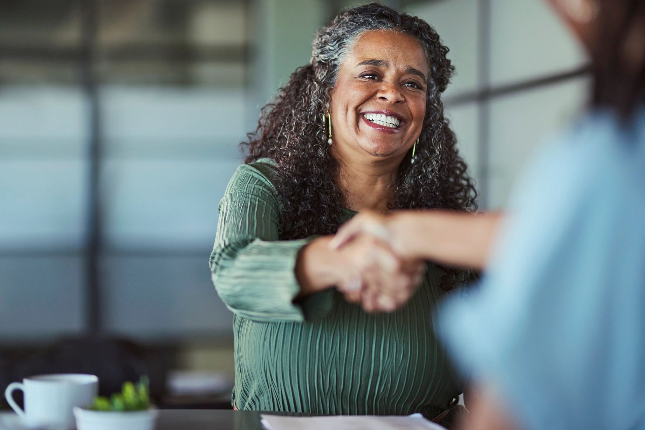Handshake during a professional interview